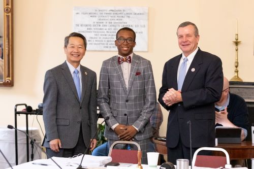 Michael Adeyanju with President Hsu and David Hay